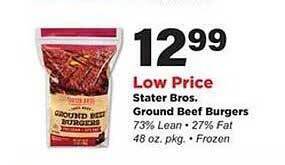 Stater Bros Stater Bros, Ground Beef Burgers offer