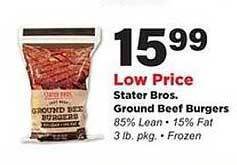Stater Bros Stater Bros, Ground Beef Burgers offer
