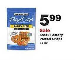 Stater Bros Snack Factory Pretzel Crisps offer