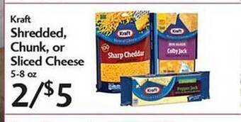 Sunset Foods Kraft Shredded, Chunk, Or Sliced Cheese offer
