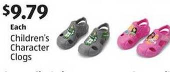 Aldi Children's Character Clogs offer