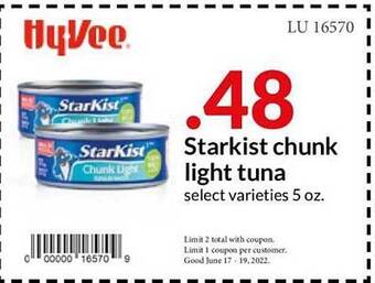 Hy-Vee Starkist Chunk Light Tuna offer