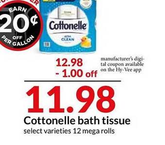 Hy-Vee Cottonelle Bath Tissue offer