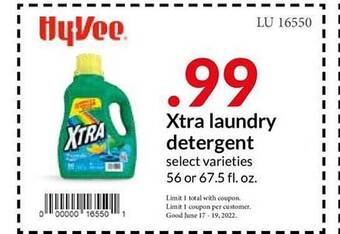Hy-Vee Xtra Laundry Detergent offer