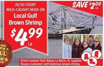 Rouses Local Gulf Brown Shrimp offer