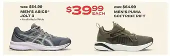 Academy Men's Asics Jolt 3, Men's Puma Softride Rift offer