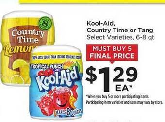 Food 4 Less Kool-Aid, Country Time Or Tang offer