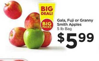 Food 4 Less Gala, Fuji Or Granny Smith Apples offer