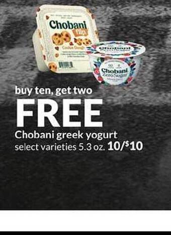 Hy-Vee Chobani Greek Yogurt offer