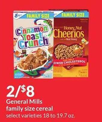 Hy-Vee General Mills Family Size Cereal offer