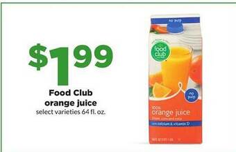 Hy-Vee Food Club Orange Juice offer