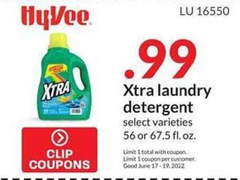 Hy-Vee Xtra Laundry Detergent offer