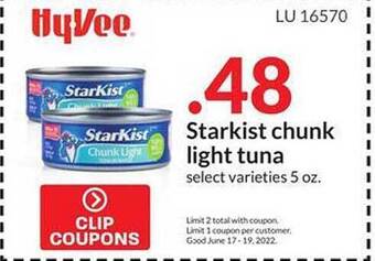 Hy-Vee Starkist Chunk Light Tuna offer