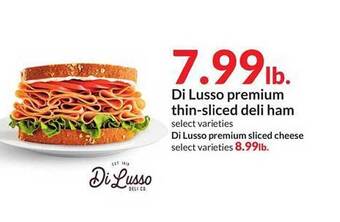 Hy-Vee Di Lusso Premium Thin-sliced Deli Ham offer
