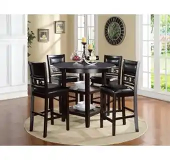 Aaron's 5 - piece gia counter height dining set - dark brown offer