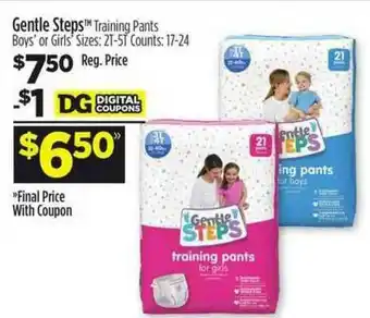 Dollar General Gentle Steps Training Pants Boys' Or Girls' offer