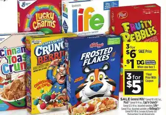 Dollar General General Mills Cap'n Crunch Or Kellog's offer