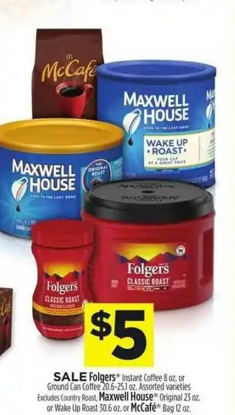 Dollar General Folgers Maxwell House Or Mccafé offer