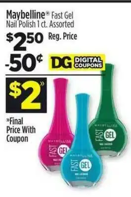 Dollar General Maybelline Fast Gel Nail Polish offer