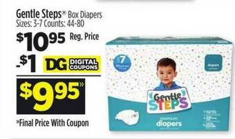 Dollar General Gentle Steps Box Diapers offer