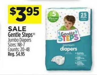 Dollar General Gentle Steps Jumbo Diapers offer