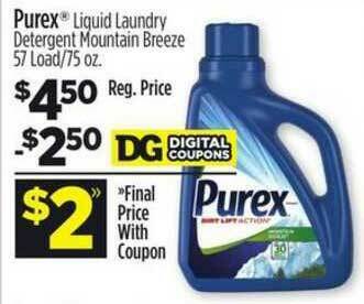 Dollar General Purex Liquid Laundry Detergent Mountain Breeze offer