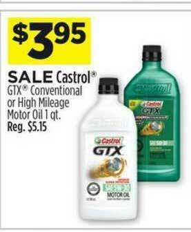 Dollar General Castrol Gtx Conventional Or High Mileage Motor Oil offer