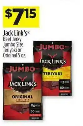 Dollar General Jack Link's Beef Jerky Jumbo Size Teriyaki Or Original offer