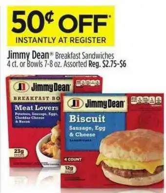 Dollar General Jimmy Dean Breakfast Sandwiches Or Bowls Assorted offer