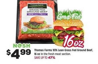Grocery Outlet Thomas Farms 93% Lean Grass Fed Ground Beef offer