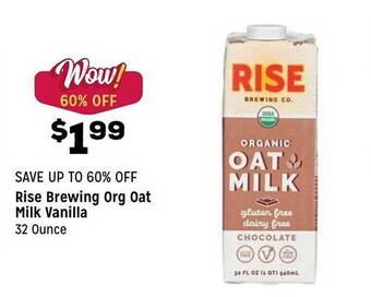 Grocery Outlet Rise Brewing Org Oat Milk Vanilla offer