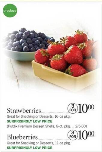 Publix Strawberries, Blueberries offer