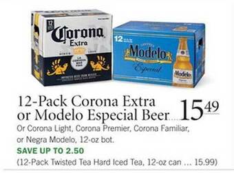 Publix 12-pack Corona Extra Or Modelo Especial Beer offer