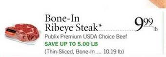 Publix Bone-in Ribeye Steak offer