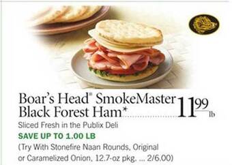 Publix Boar's Head Smokemaster Black Forest Ham offer