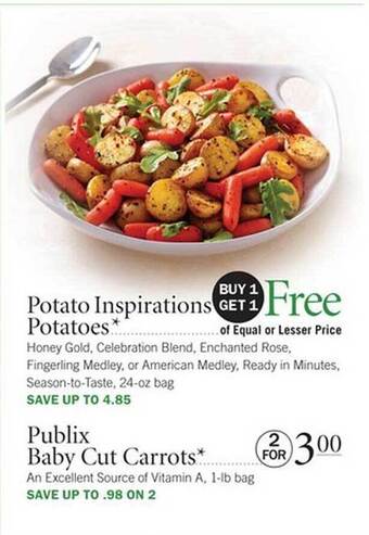 Publix Potato Inspirations Potatoes, Publix Baby Cut Carrots offer