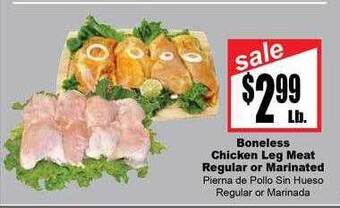 Rancho Markets Boneless Chicken Leg Meat Regular Or Marinated offer