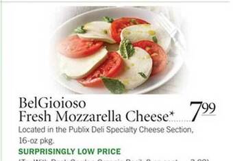 Publix Belgioioso Fresh Mozzarella Cheese offer