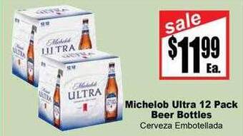 Michelob Ultra 12 Pack Beer Bottles