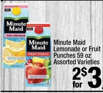 Super King Markets Minute Maid Lemonade Or Fruit Punches Assorted Varieties offer