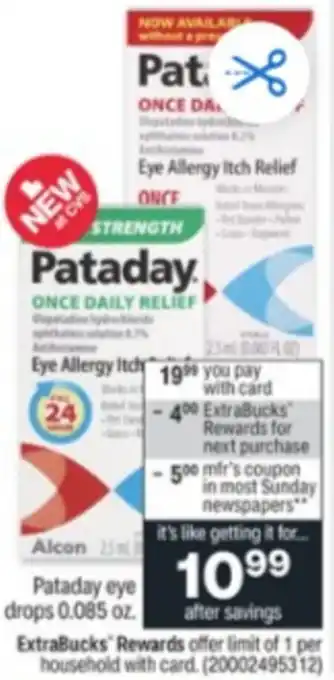 Menards Pataday Eye Drops 0.085 oz. offer