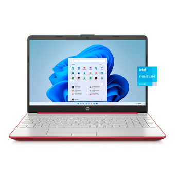 Walmart HP 15.6" Laptop, Intel Pentium Silver N5000, 4GB RAM, 128GB SSD, Windows 10 Home with Office , Scarlet Red, 15-dw0083wm offer