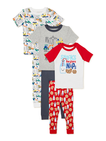 Walmart Wonder Nation Baby and Toddler Boy Snug-Fit Cotton Pajama Sets, 6-Piece, Sizes 12M-5T offer