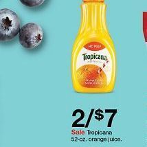 Target Tropicana Orange Juice x2 offer