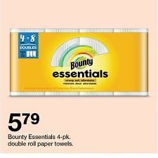 Target Bounty Essentials double roll paper towels offer