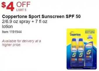 Costco Coppertone Sport Sunscreen Spf 50 offer