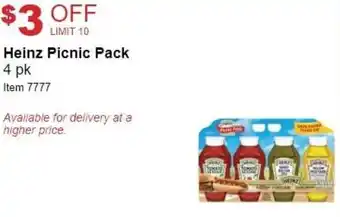 Costco Heinz Picnic Pack 4 Pk offer