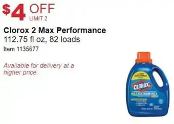 Costco Clorox 2 Max Performance 112.75 fl oz offer