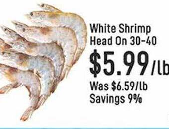 Seafood City White Shrimp Head On 30-40 offer