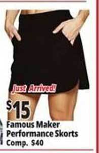 Ocean State Job Lot Famous Maker Performance Skorts offer